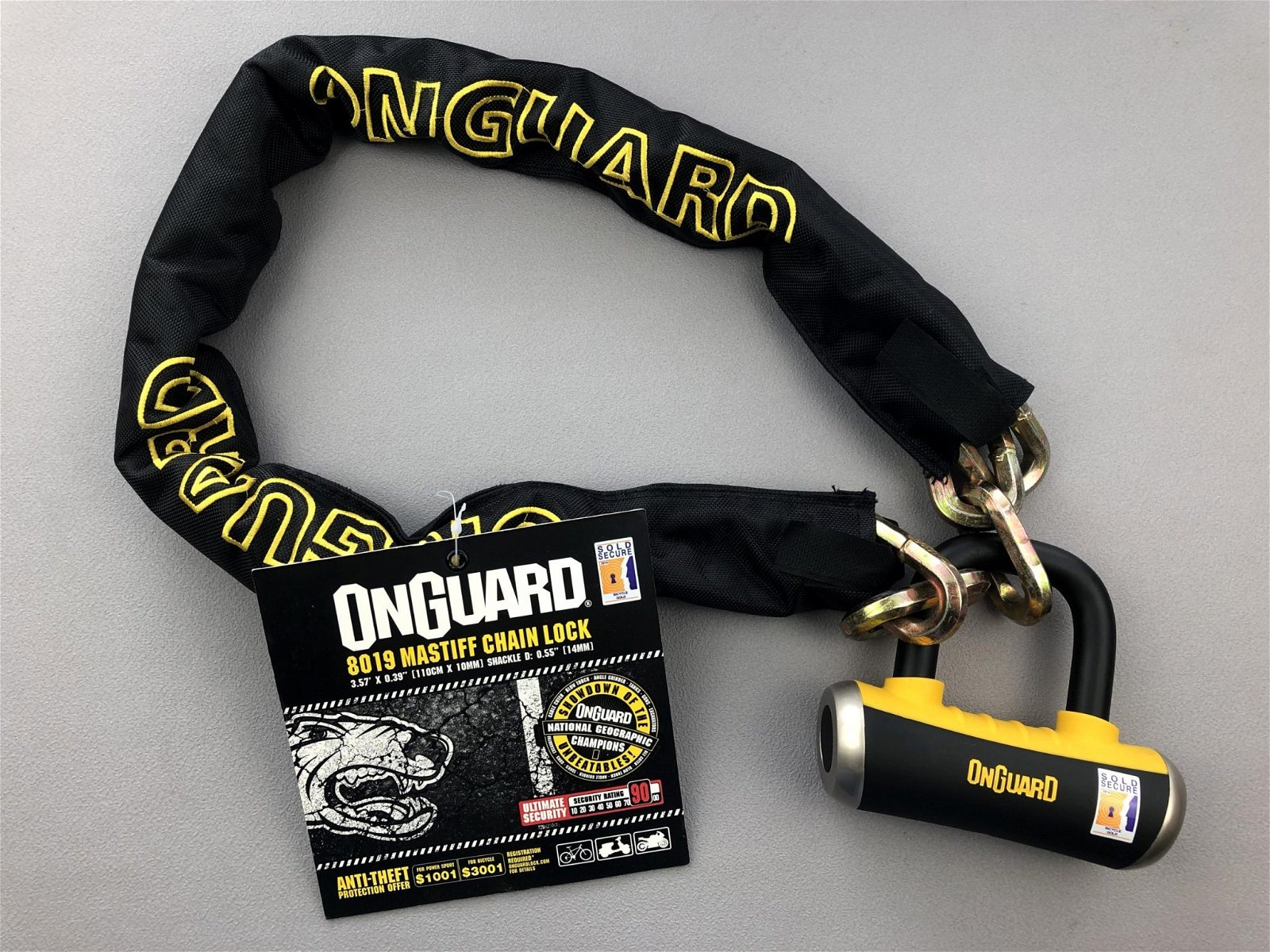 ONGUARD 8021 マスティフ 6フィート x 3/8インチ クアッドチェーンロック 並行輸入品 ONGUARD 8021 マスティフ 6フィート x 3⁄8インチ クアッドチェーン