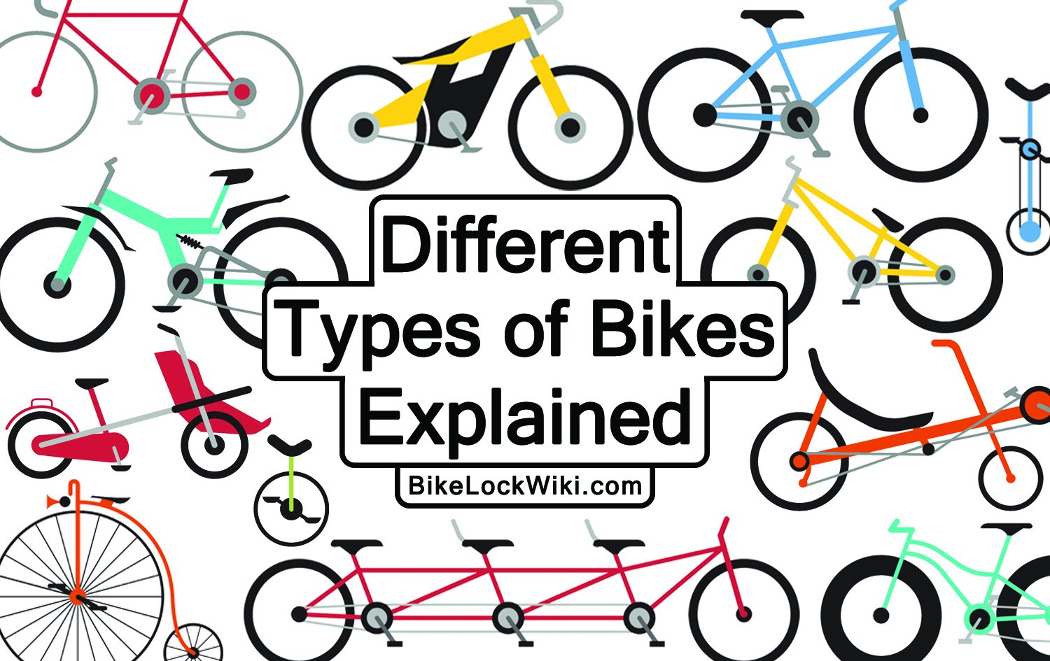 an image displaying many different types of bikes
