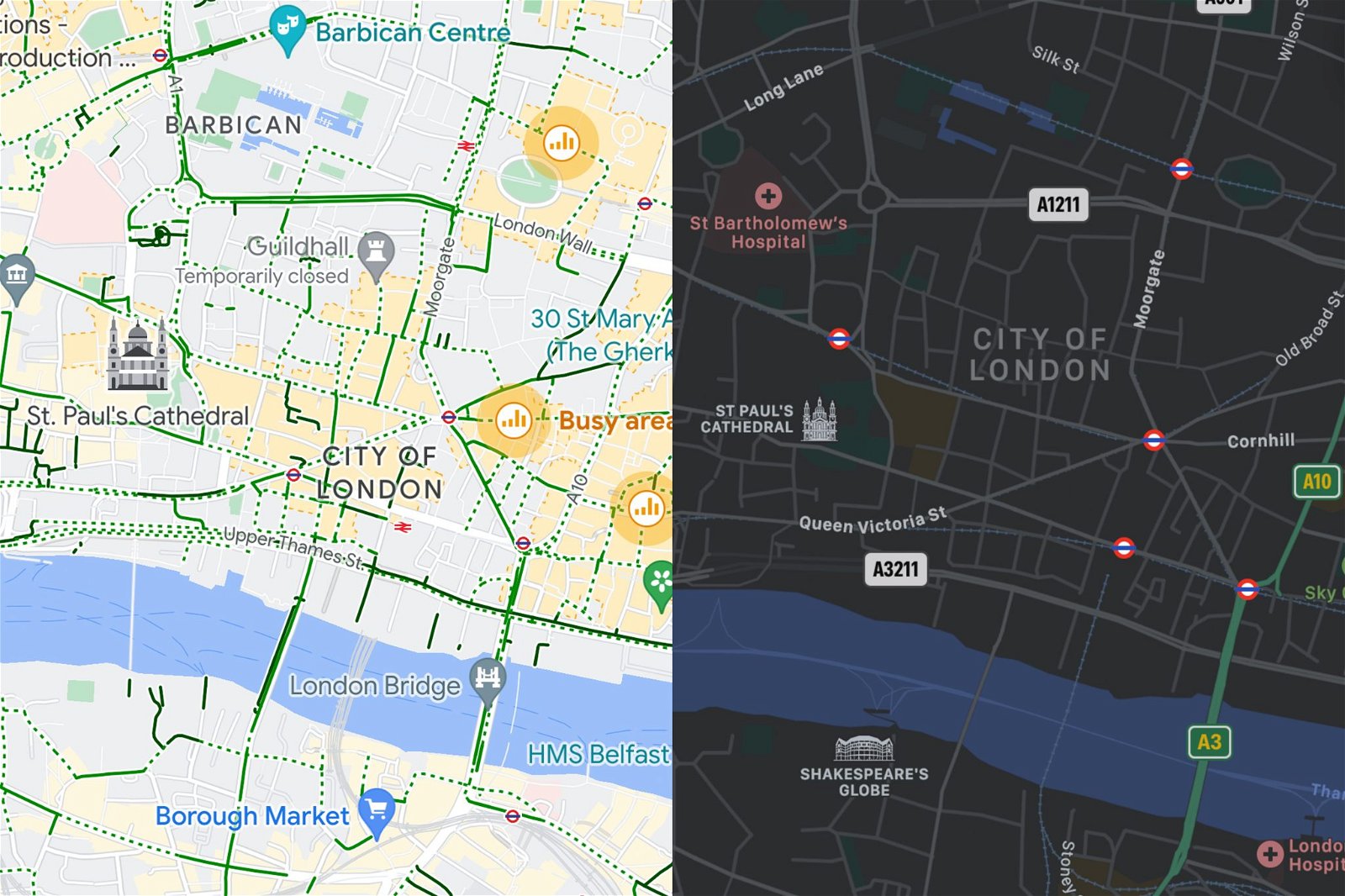 google maps show cycle paths