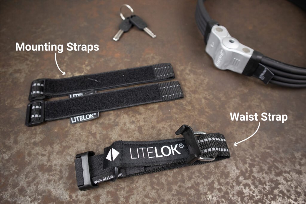 Frame mounting straps and wearable strap for LITELOK GO-O